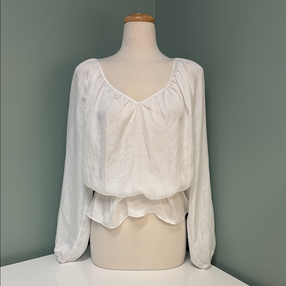 Michael Kors White Blouse with Flowing Sleeves